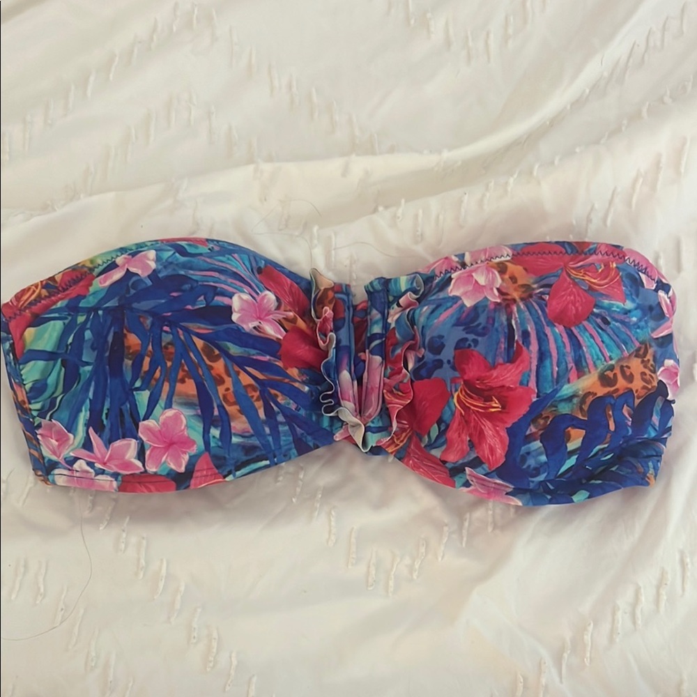 2Chillies Tropical Floral Bikini - Blue and Pink - Picture 2 of 10